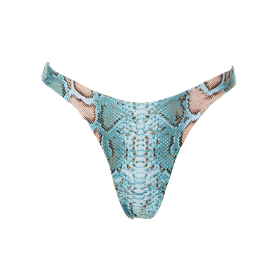 TAYLOR HIGH WAIST BIKINI BOTTOMS BLUE SNAKE